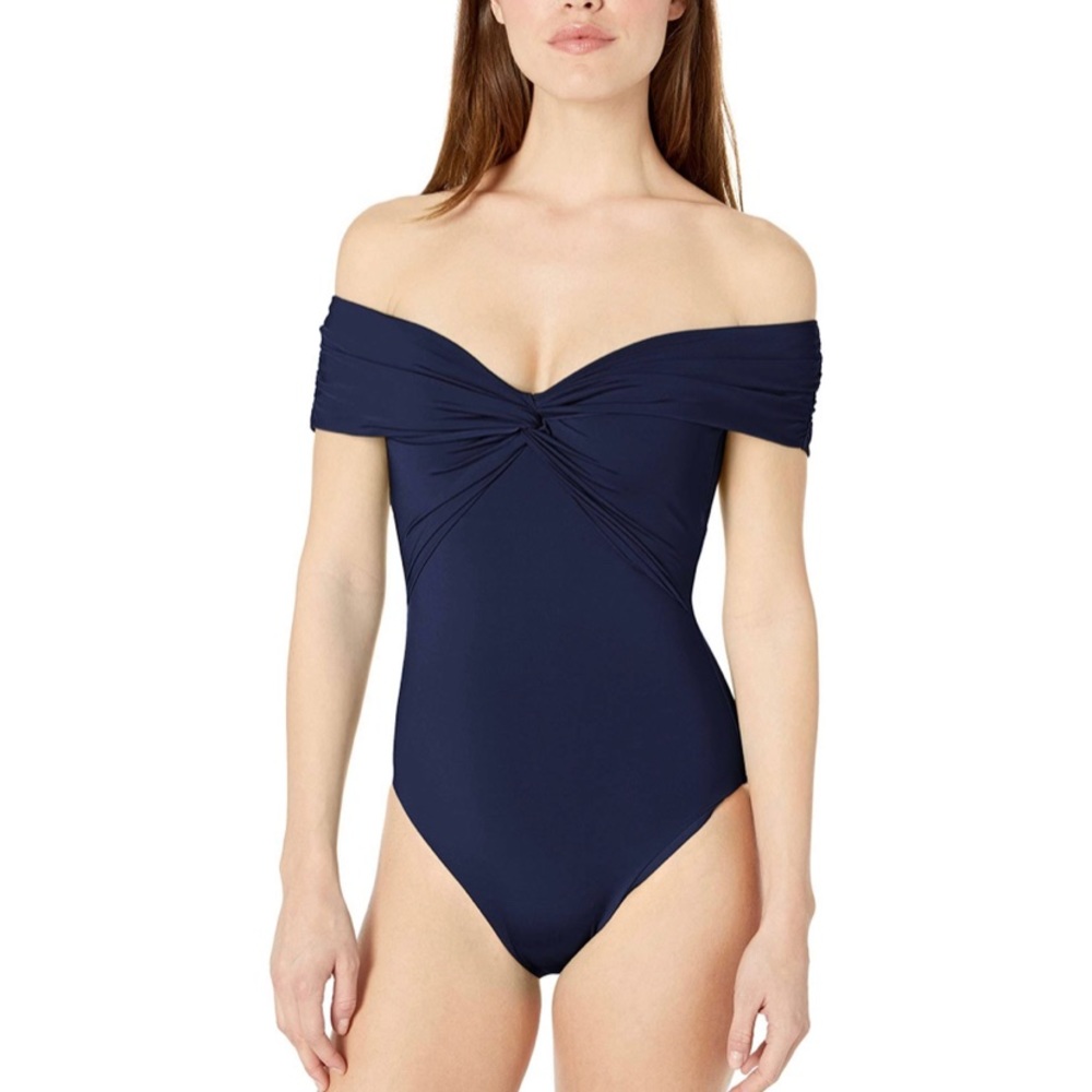 Trina Turk off shoulder swimsuit small
